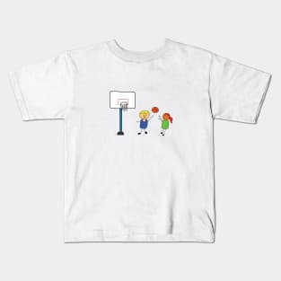 cute kids playing basketball Kids T-Shirt